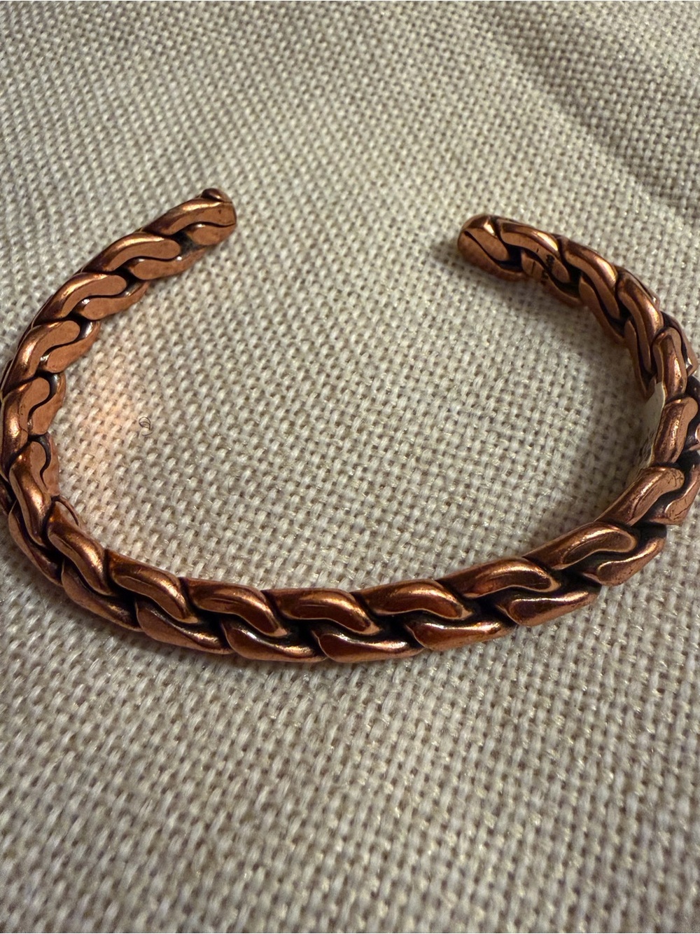 Vintage Wheeler Manufacturing Copper Cuff Bracelet Woven Link